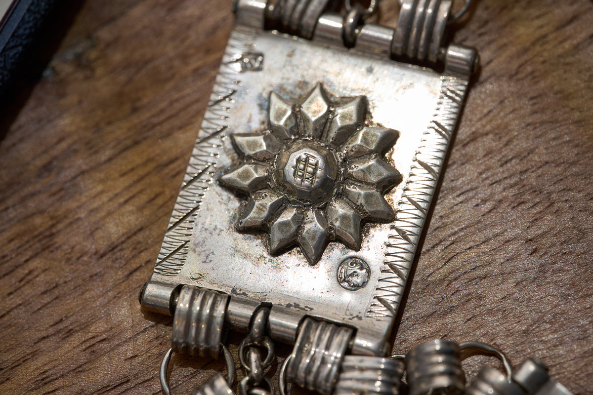 Dutch .833 Silver Chatelaine Fob Chain with Two Spinning Seals