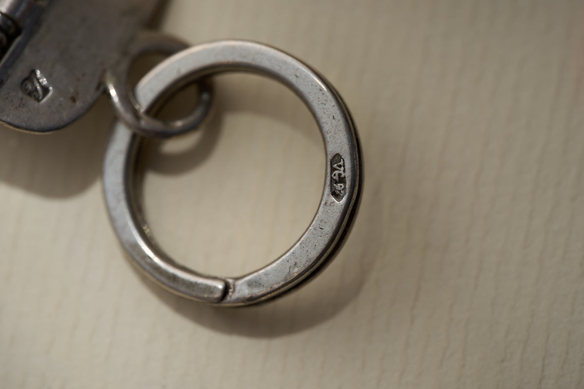 Dutch .833 Silver Chatelaine Fob Chain with Two Spinning Seals