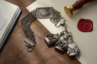 Continental Silver Folk Chatelaine with Filigree Fobs, c.1870