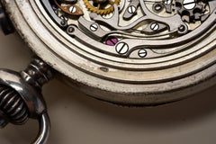 Ulysse Nardin Silver Split-Seconds Chronograph Pocket Chronometer: 1937 Neuchatel Observatory, detail view 21