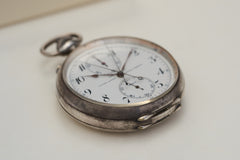 Ulysse Nardin Silver Split-Seconds Chronograph Pocket Chronometer: 1937 Neuchatel Observatory, detail view 4