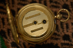 Geneva 18ct Gold Enamel Fob Watch, Flower Spray, c.1840, detail view 10