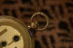 Geneva 18ct Gold Enamel Fob Watch, Flower Spray, c.1840, detail view 11
