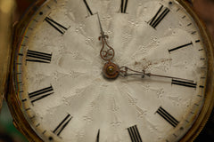 Geneva 18ct Gold Enamel Fob Watch, Flower Spray, c.1840, detail view 15