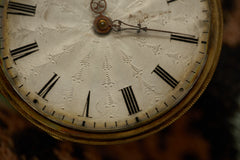 Geneva 18ct Gold Enamel Fob Watch, Flower Spray, c.1840, detail view 16