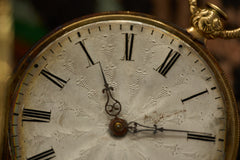 Geneva 18ct Gold Enamel Fob Watch, Flower Spray, c.1840, detail view 17