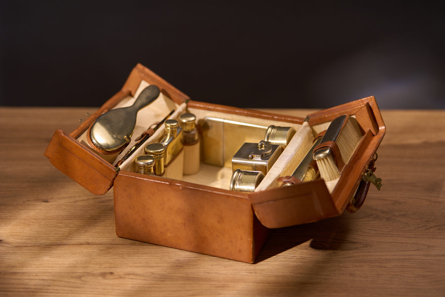 A Complete Gentleman's Dressing Case in Sterling Silver, 1908