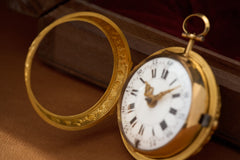 Baccuet Geneva Gold Repoussé Pocket Watch, Signed London, c.1750, detail view 14