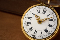 Baccuet Geneva Gold Repoussé Pocket Watch, Signed London, c.1750, detail view 19
