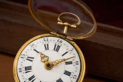 Baccuet Geneva Gold Repoussé Pocket Watch, Signed London, c.1750, detail view 20