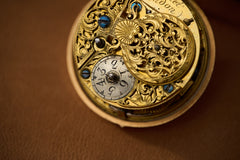 Baccuet Geneva Gold Repoussé Pocket Watch, Signed London, c.1750, detail view 29