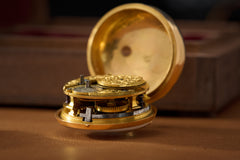 Baccuet Geneva Gold Repoussé Pocket Watch, Signed London, c.1750, detail view 33