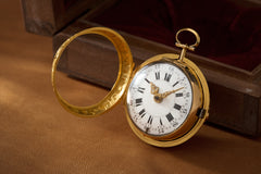 Baccuet Geneva Gold Repoussé Pocket Watch, Signed London, c.1750, detail view 8