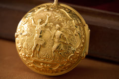 Baccuet Geneva Gold Repoussé Pocket Watch, Signed London, c.1750, detail view 10