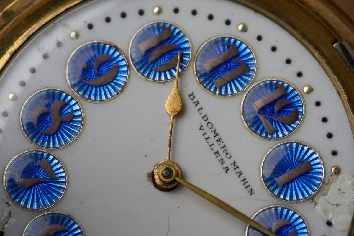 Twelve Blue Sunburst Enamel Medallions, c.1900