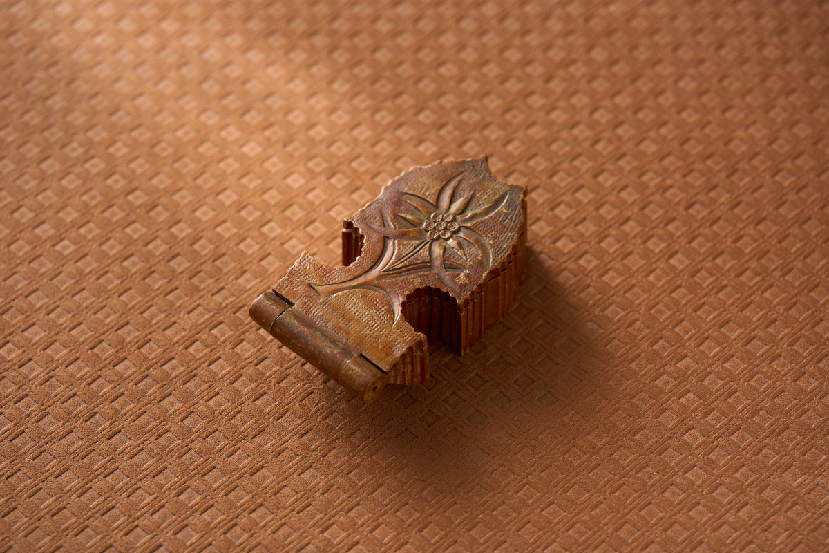Black Forest Carved Watch Box, Edelweiss on Both Faces, c.1900