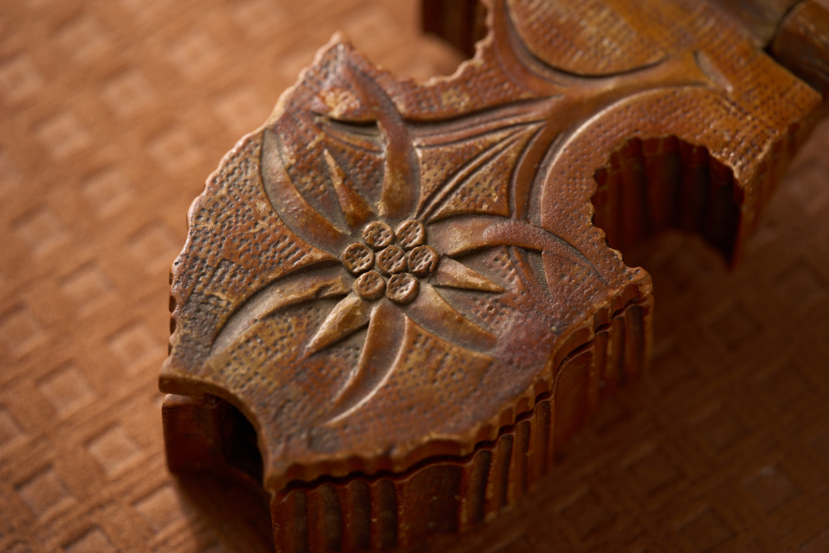 Black Forest Carved Watch Box, Edelweiss on Both Faces, c.1900