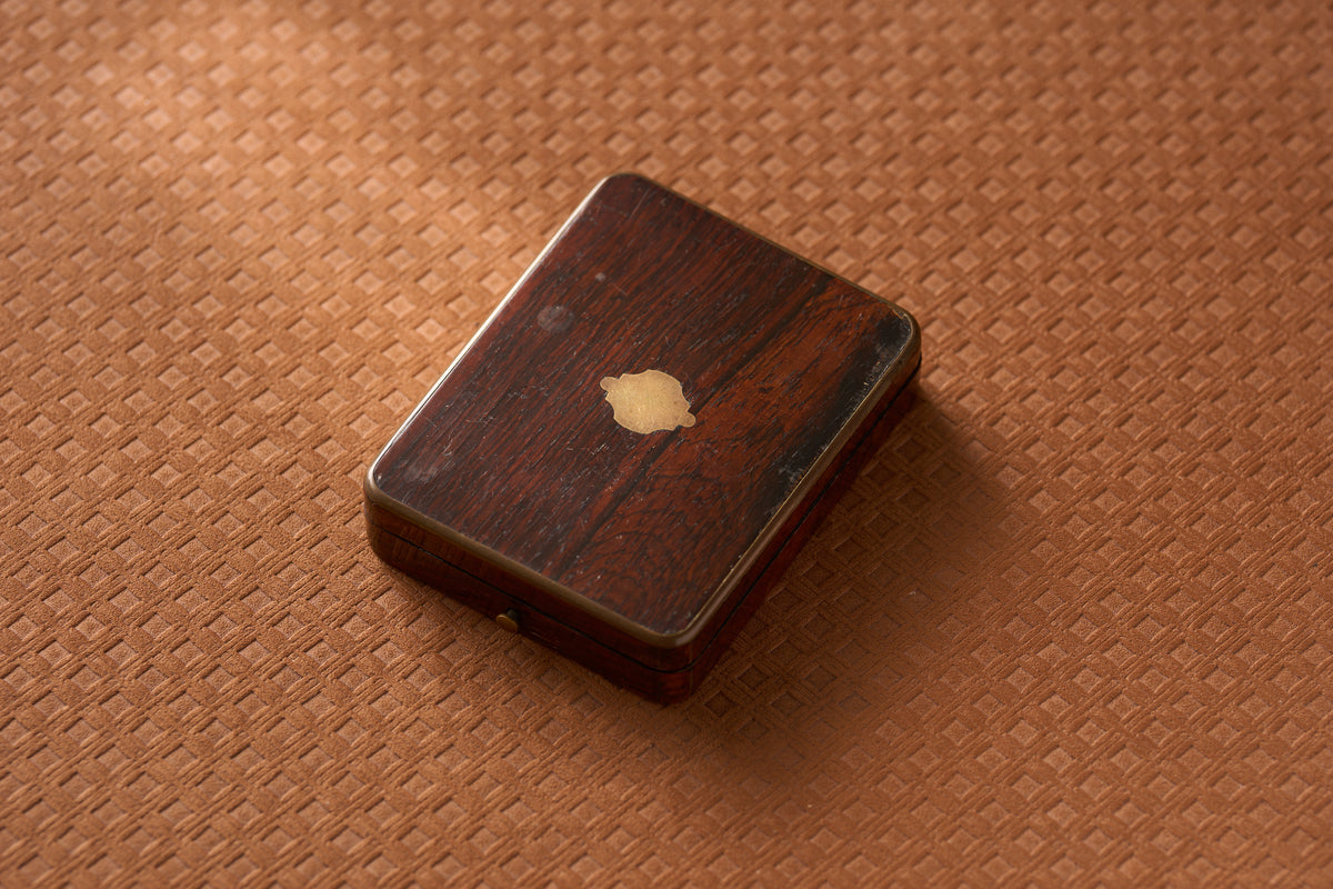 Brass-Bound Rosewood Watch Box with Base Ejector, c.1890