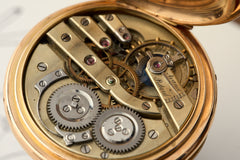 C.A. Gondy 18ct Gold Pocket Watch, Triple Calendar Moonphase, c.1890, detail view 11