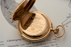 C.A. Gondy 18ct Gold Pocket Watch, Triple Calendar Moonphase, c.1890, detail view 13