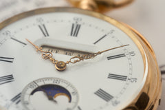 C.A. Gondy 18ct Gold Pocket Watch, Triple Calendar Moonphase, c.1890, detail view 16