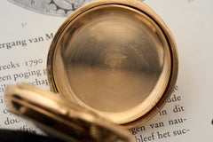 C.A. Gondy 18ct Gold Pocket Watch, Triple Calendar Moonphase, c.1890, detail view 24