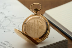 C.A. Gondy 18ct Gold Pocket Watch, Triple Calendar Moonphase, c.1890, detail view 4