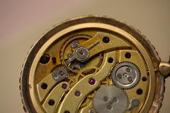 Cartier 18k Gold Pocket Watch, Baguette Ruby Border, c.1925, detail view 20