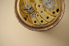 Cartier 18k Gold Pocket Watch, Baguette Ruby Border, c.1925, detail view 21