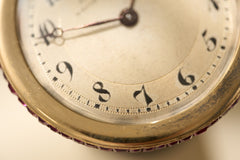 Cartier 18k Gold Pocket Watch, Baguette Ruby Border, c.1925, detail view 8