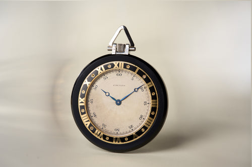 Solid Onyx Dress Watch, Diamond-Set Caseback, c.1925