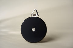 Cartier Solid Onyx Pocket Watch, Diamond Caseback, c.1925, detail view 3
