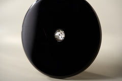Cartier Solid Onyx Pocket Watch, Diamond Caseback, c.1925, detail view 4