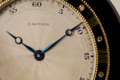 Cartier Solid Onyx Pocket Watch, Diamond Caseback, c.1925, detail view 6