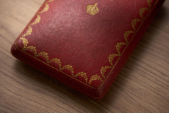 Cartier yellow guilloché enamel étui c.1920, royal crown on the Cartier box lid, angled