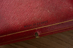 Cartier yellow guilloché enamel étui c.1920, MADE IN FRANCE stamped on the Cartier box, close up