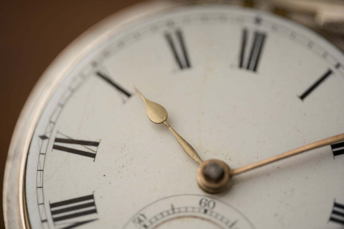 Victorian Birmingham Sterling Silver Fusee Pocket Watch, c.1880s