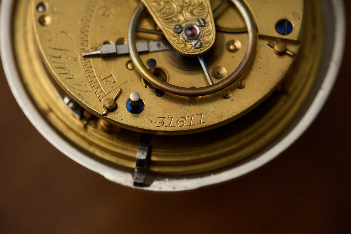 Victorian Birmingham Sterling Silver Fusee Pocket Watch, c.1880s