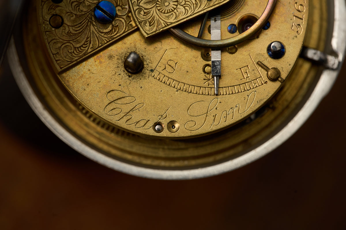 Victorian Birmingham Sterling Silver Fusee Pocket Watch, c.1880s