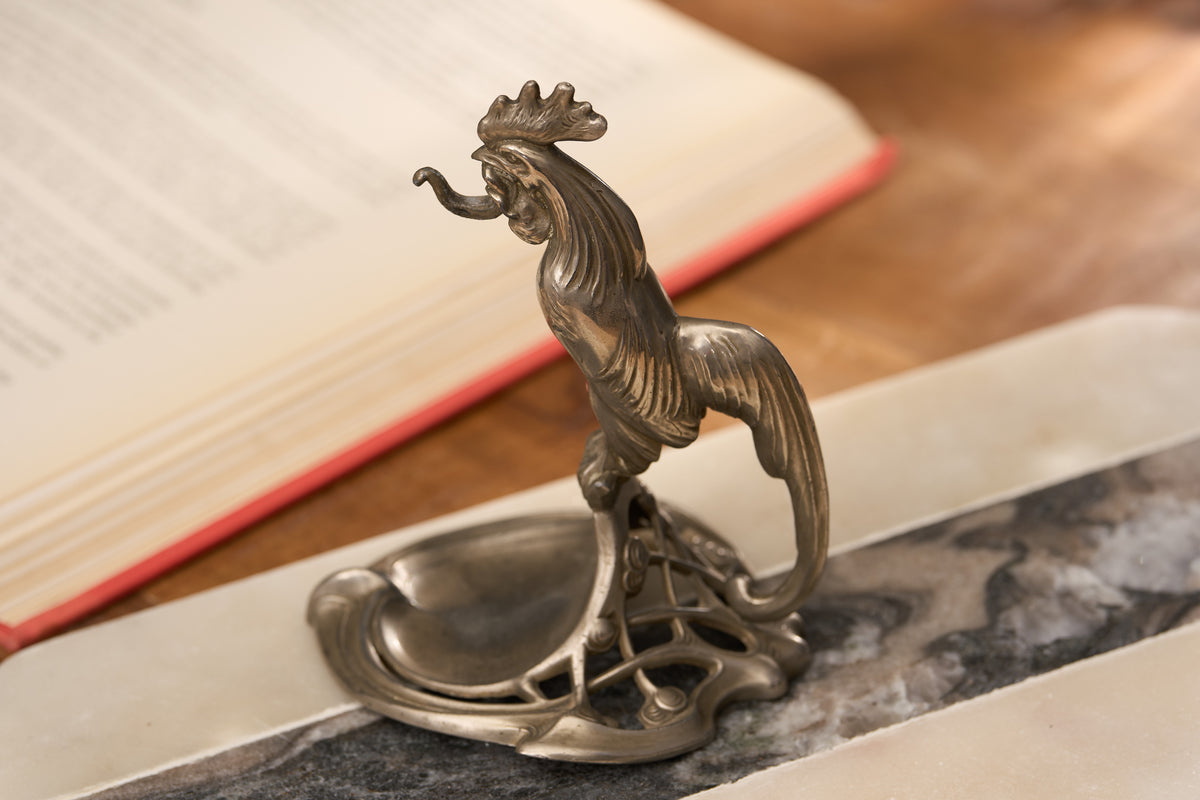 Crowing Cockerel Watch Stand, Art Nouveau, c.1900