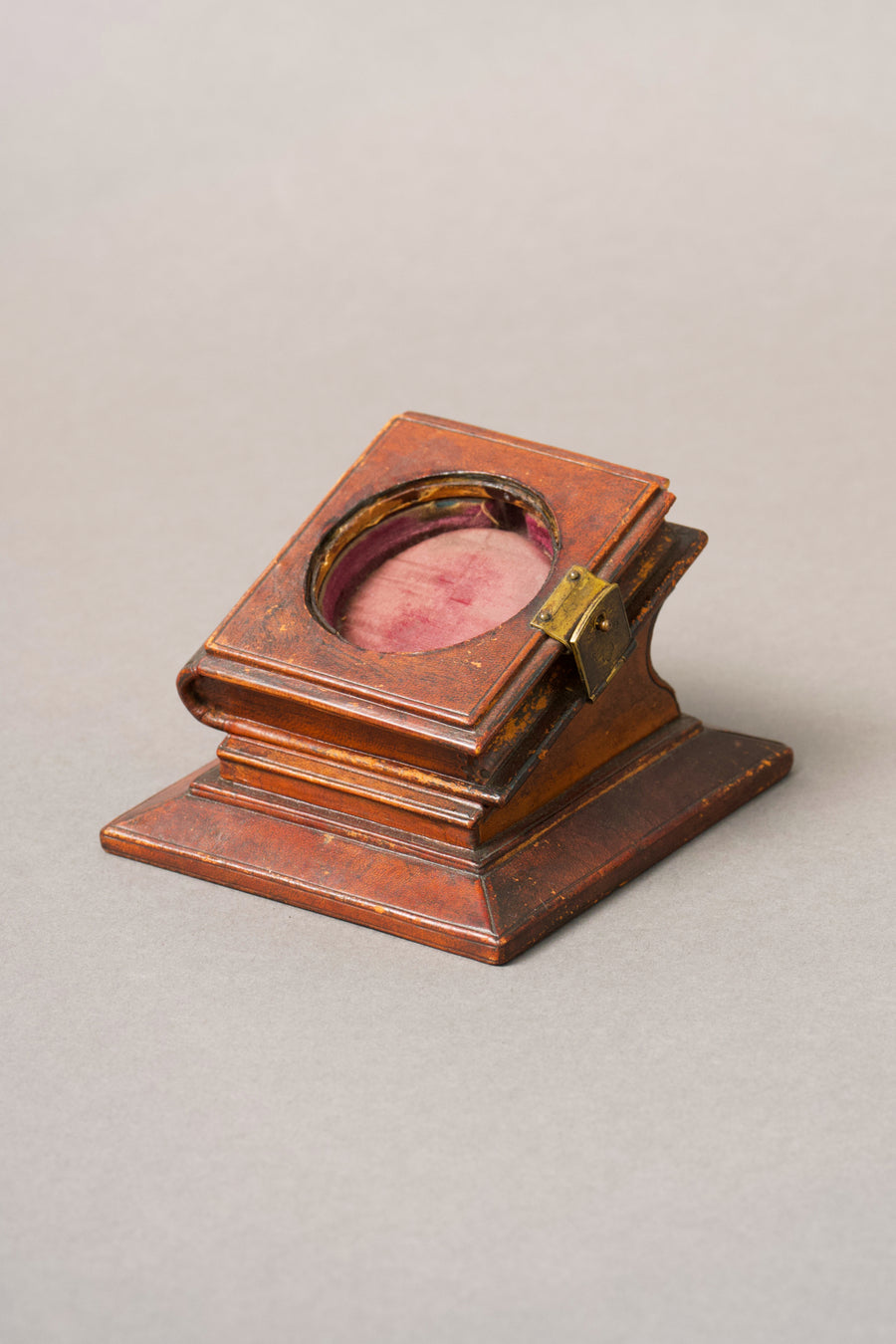Victorian Walnut Book-Style Case, Brass Clasp and Velvet, c.1880