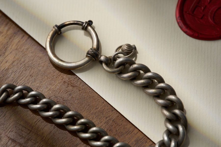 Graduated Curb Single Albert, Spring Ring and Dog Clip, c.1900