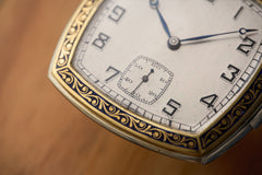 O. Frésard Gold Minute Repeater Pocket Watch, Blue Enamel, c.1925, detail view 11