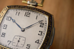O. Frésard Gold Minute Repeater Pocket Watch, Blue Enamel, c.1925, detail view 13