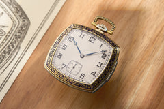 O. Frésard Gold Minute Repeater Pocket Watch, Blue Enamel, c.1925, detail view 15