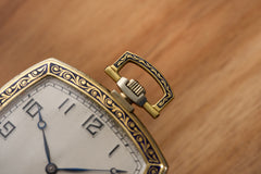 O. Frésard Gold Minute Repeater Pocket Watch, Blue Enamel, c.1925, detail view 2