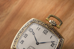 O. Frésard Gold Minute Repeater Pocket Watch, Blue Enamel, c.1925, detail view 3
