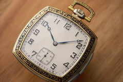 O. Frésard Gold Minute Repeater Pocket Watch, Blue Enamel, c.1925, detail view 4