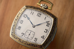 O. Frésard Gold Minute Repeater Pocket Watch, Blue Enamel, c.1925, detail view 8