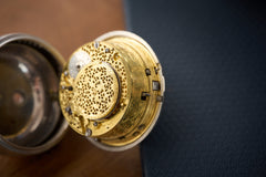 Fromanteel & Clarke Silver Quarter Repeater Pocket Watch, c.1710, detail view 3